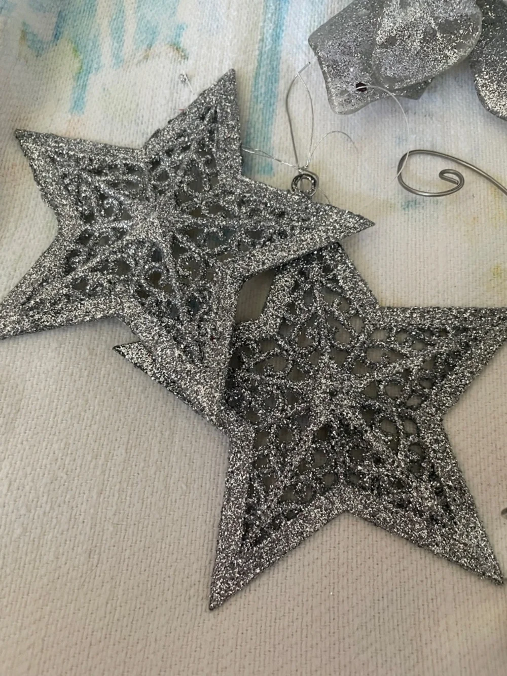 Silver Holiday Floral & Star Ornament Set - Decorative Home Accents